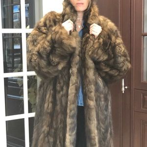Authentic Vintage Fendi Sable Long Coat UK 16